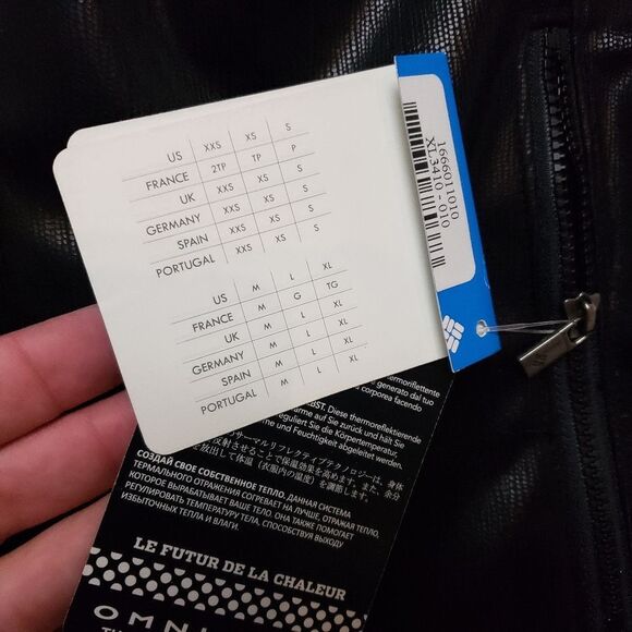 Columbia Omni-Heat waterproof black moto jacket, size large Faux Leather Sz L - Picture 10 of 14